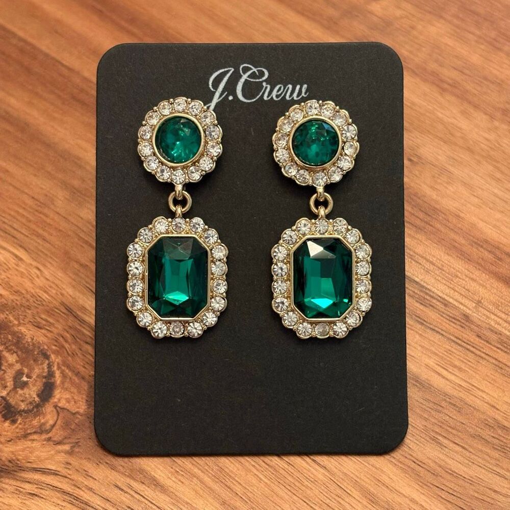 J.Crew | Emerald Drop Earrings |